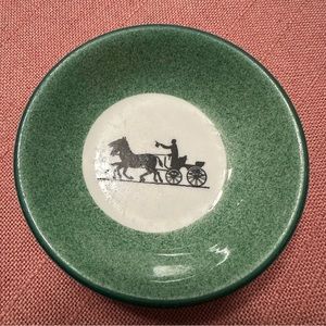 Shenango China USA Restaurant Ware Bowl - Horse & Buggy Silhouette, Green Rim